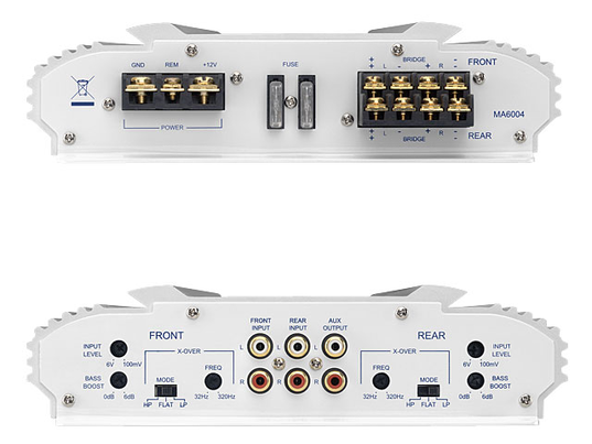 MA 6004 - Black - 4-Channel Full-Range Marine Amplifier (60x4) - Hero